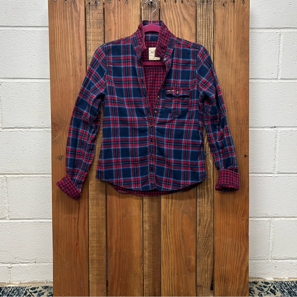 Hollister Tops - Hollister Co. size medium blue and red flannel